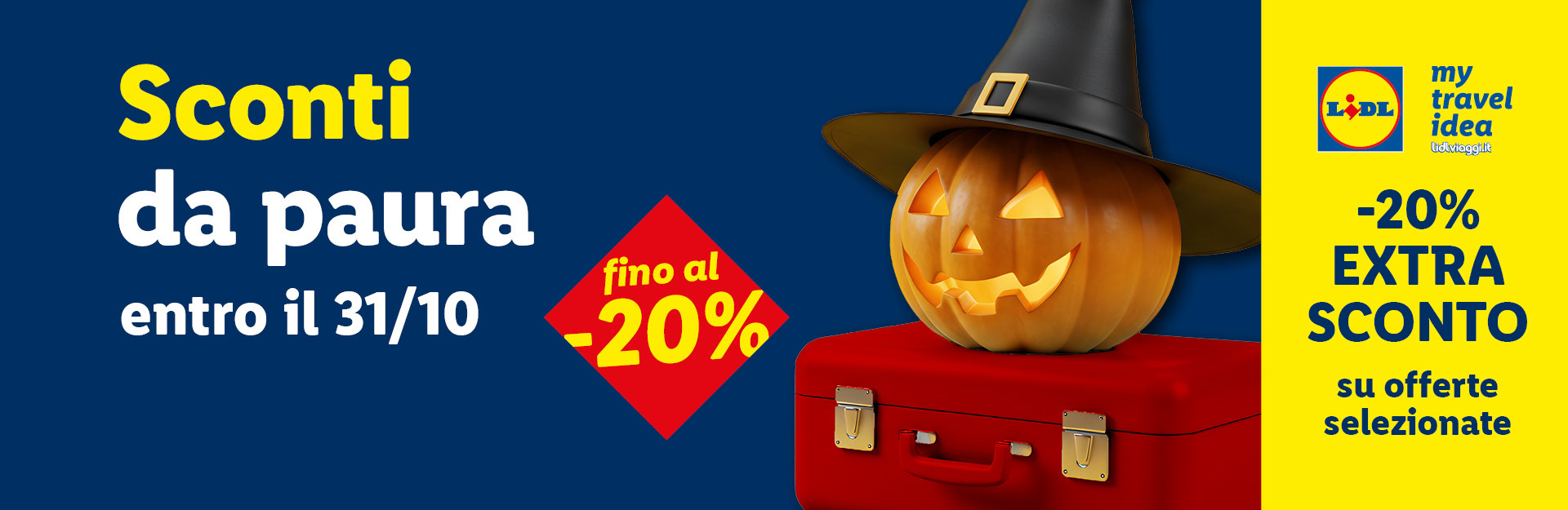 Sconti da paura fino al 20% entro il 31/10 - su My Travel idea sconto extra 20% su offerte selezionate